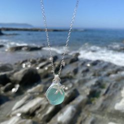 Ocean Sea Glass Necklace with Starfish
