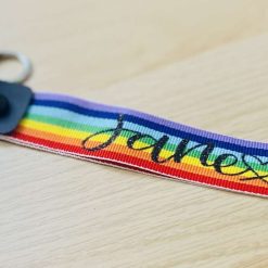 Personalised rainbow keychain/wristlit/key ring