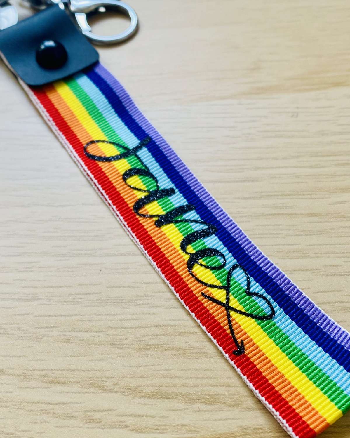 Personalised rainbow keychain/wristlit/key ring Personalised rainbow keychain/wristlit/key ring