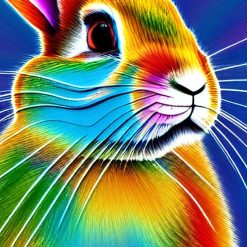 Colourful abstract rabbit print