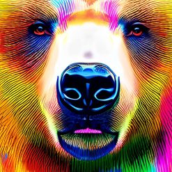 Colourful abstract bear print