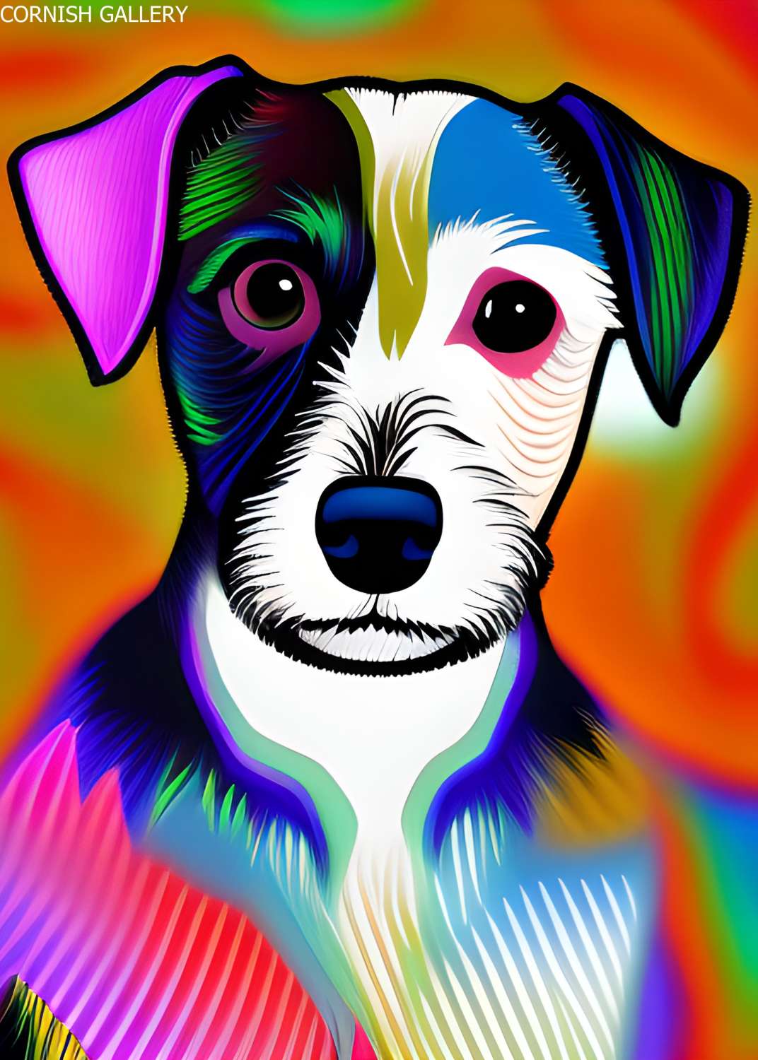 Colourful abstract bear print Colourful abstract bear print