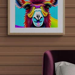 Colourful abstract llama print 1 Colourful abstract llama print 1