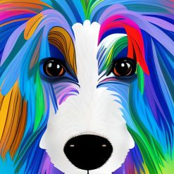 Colourful abstract Mioritic Shepherd Dog print