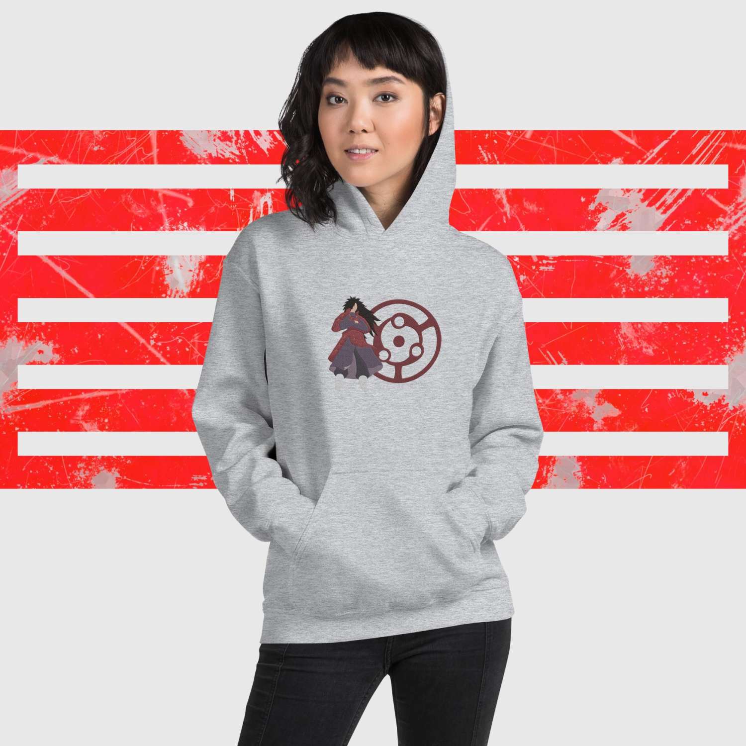 Madara Uchiha Embroidered Anime Hoodie Madara Uchiha Embroidered Anime Hoodie