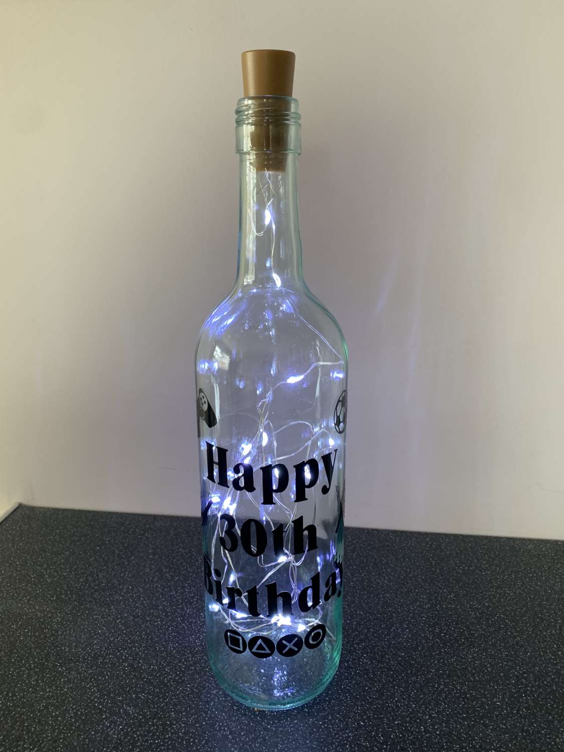 Personalised Light up glass bottle MadeMe