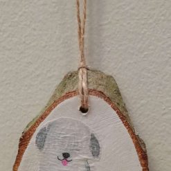Wood Slice Hanging Decoration. Dog 2