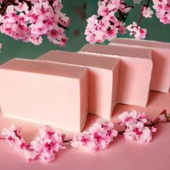 Cherry Blossom Handmade Pink Goats Milk Soap for Dry and Sensitive Skin, 100g Bar