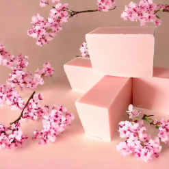 Cherry Blossom Handmade Pink Goats Milk Soap for Dry and Sensitive Skin, 100g Bar 1