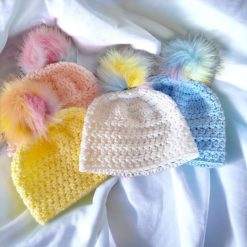 Hat with Rainbow Pom-Pom