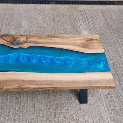 Custom made walnut live edge epoxy resin table 21