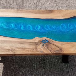 Custom made walnut live edge epoxy resin table 18