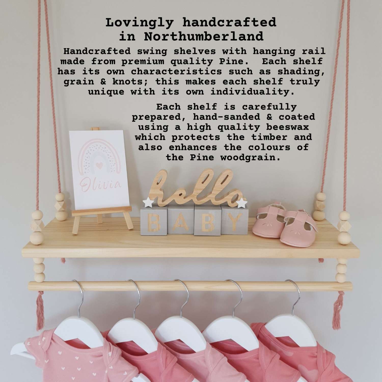 Nursery Shelf with Clothes Rail, Rope Shelf, Swing Shelf, Nordic Style Hanging Shelf, Wooden Shelf, Bedroom Shelf, Floating Shelf, Nursery Decor, Nursery Shelves with Hanging Rail, Pine Shelf Nursery Shelf with Clothes Rail, Rope Shelf, Swing Shelf, Nordic Style Hanging Shelf, Wooden Shelf, Bedroom Shelf, Floating Shelf, Nursery Decor, Nursery Shelves with Hanging Rail, Pine Shelf