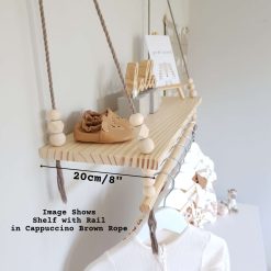 Nursery Shelf with Clothes Rail, Rope Shelf, Swing Shelf, Nordic Style Hanging Shelf, Wooden Shelf, Bedroom Shelf, Floating Shelf, Nursery Decor, Nursery Shelves with Hanging Rail, Pine Shelf 7 Nursery Shelf with Clothes Rail, Rope Shelf, Swing Shelf, Nordic Style Hanging Shelf, Wooden Shelf, Bedroom Shelf, Floating Shelf, Nursery Decor, Nursery Shelves with Hanging Rail, Pine Shelf 7