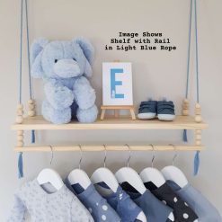 Nursery Shelf with Clothes Rail, Rope Shelf, Swing Shelf, Nordic Style Hanging Shelf, Wooden Shelf, Bedroom Shelf, Floating Shelf, Nursery Decor, Nursery Shelves with Hanging Rail, Pine Shelf 5 Nursery Shelf with Clothes Rail, Rope Shelf, Swing Shelf, Nordic Style Hanging Shelf, Wooden Shelf, Bedroom Shelf, Floating Shelf, Nursery Decor, Nursery Shelves with Hanging Rail, Pine Shelf 5