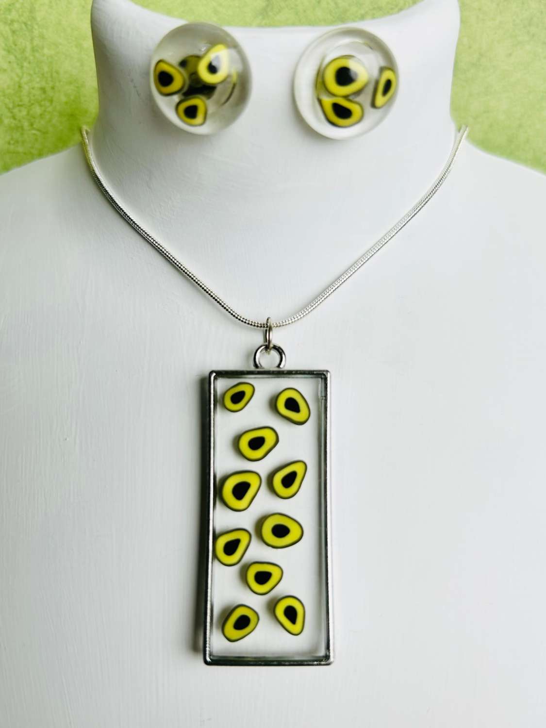 Pendant & Ear Studs - Avocado Slice Pendant & Ear Studs - Avocado Slice
