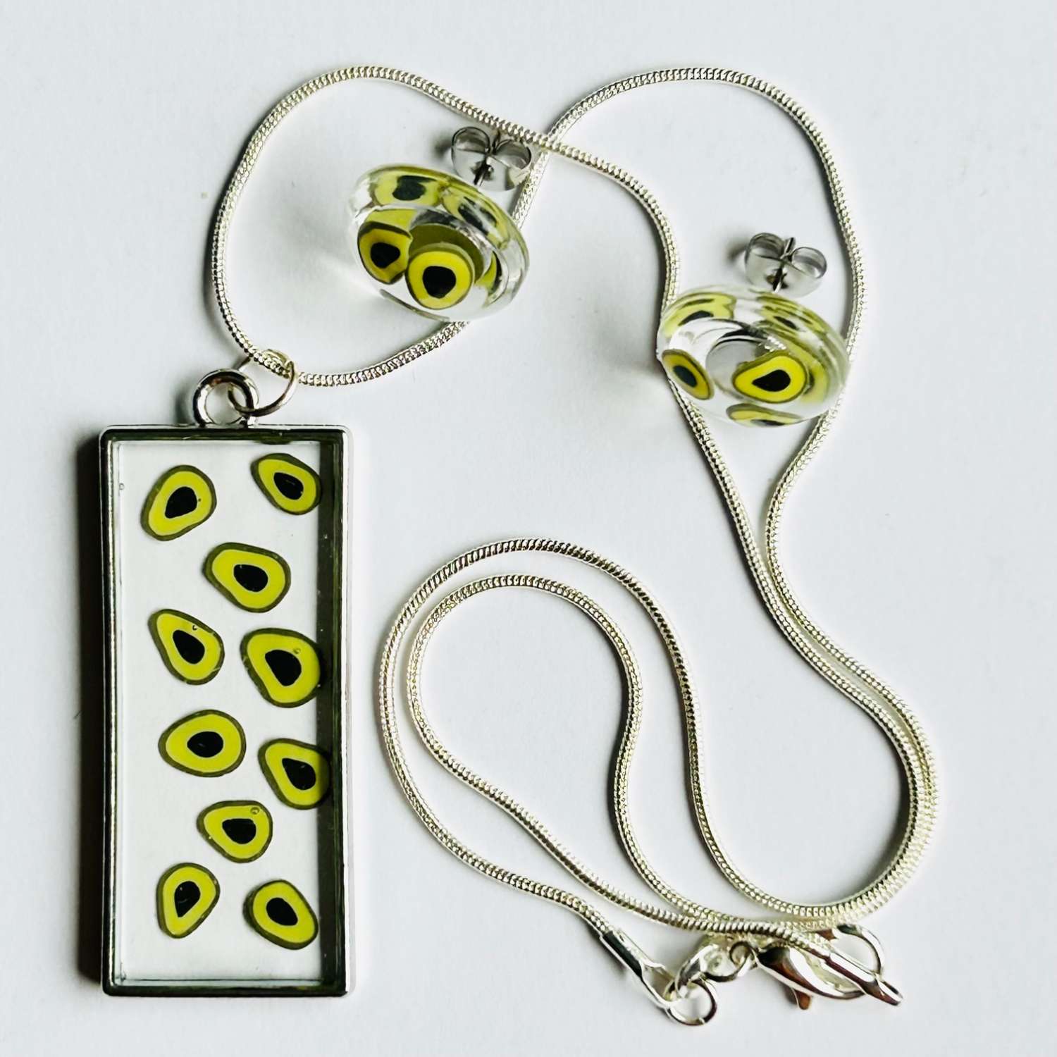 Pendant & Ear Studs - Avocado Slice Pendant & Ear Studs - Avocado Slice