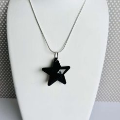 Pendant - Black 5 Pointed Faceted Star