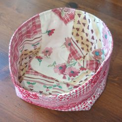 Basket - Red Patchwork Fabric 3 Basket - Red Patchwork Fabric 3