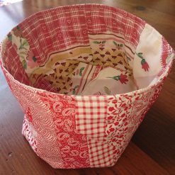 Basket - Red Patchwork Fabric 1 Basket - Red Patchwork Fabric 1