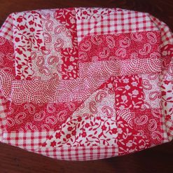Basket - Red Patchwork Fabric 4 Basket - Red Patchwork Fabric 4