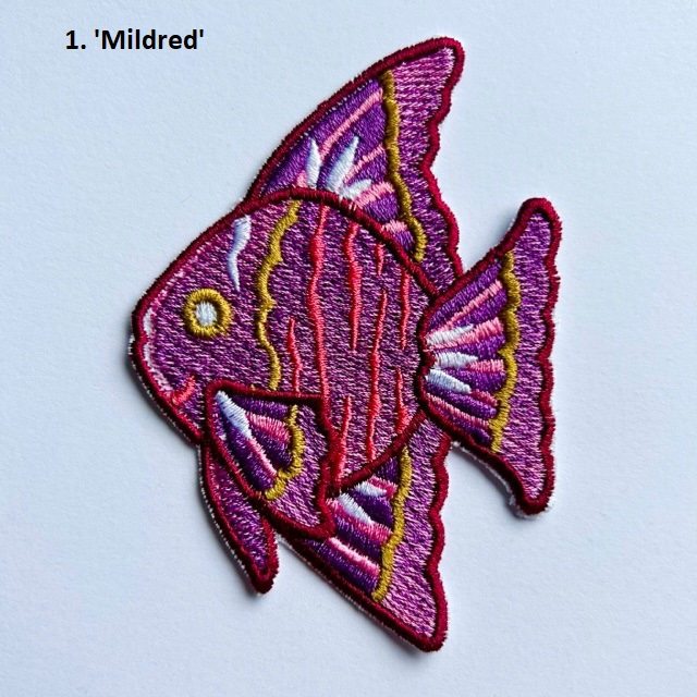 Fish 1 Mildred Iron-On Embroidered Patch - Fantasy Fishes 1