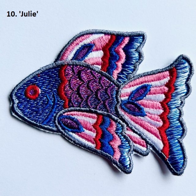 Fish 10 Julie Iron-On Embroidered Patch - Fantasy Fishes 9