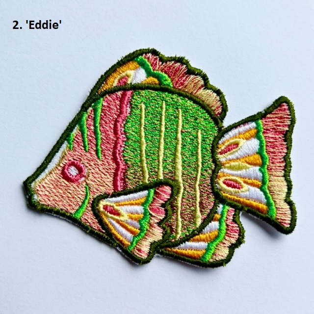 Fish 2 Eddie Iron-On Embroidered Patch - Fantasy Fishes 2