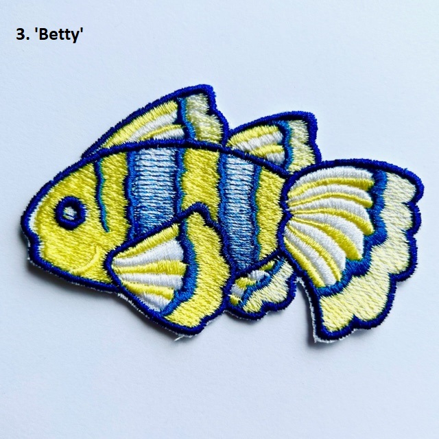 Fish 3 Betty Iron-On Embroidered Patch - Fantasy Fishes 3
