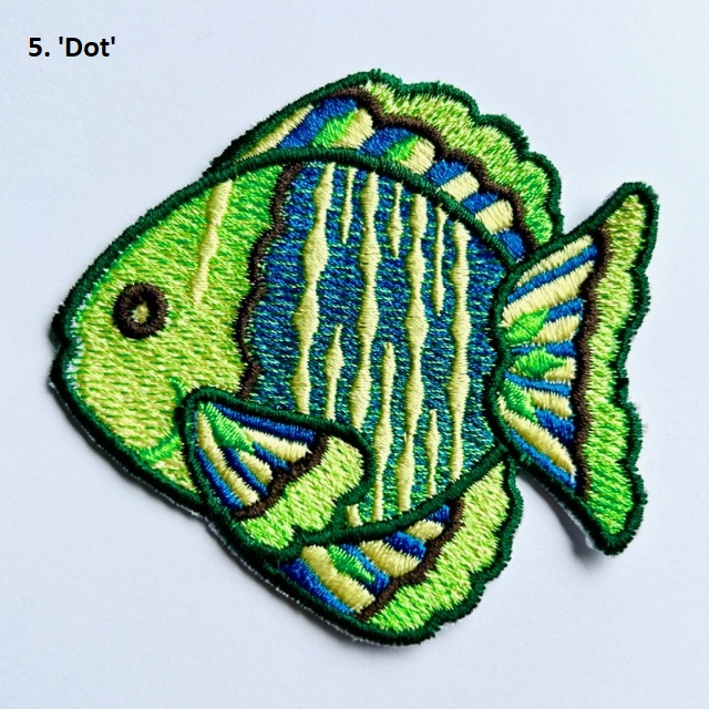 Fish 5 Dot Iron-On Embroidered Patch - Fantasy Fishes 5