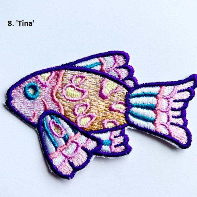 Fish 8 Tina Iron-On Embroidered Patch - Fantasy Fishes 8