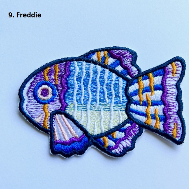 Iron-On Embroidered Patch - Fantasy Fishes Iron-On Embroidered Patch - Fantasy Fishes