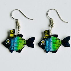 Earrings - Green Fish