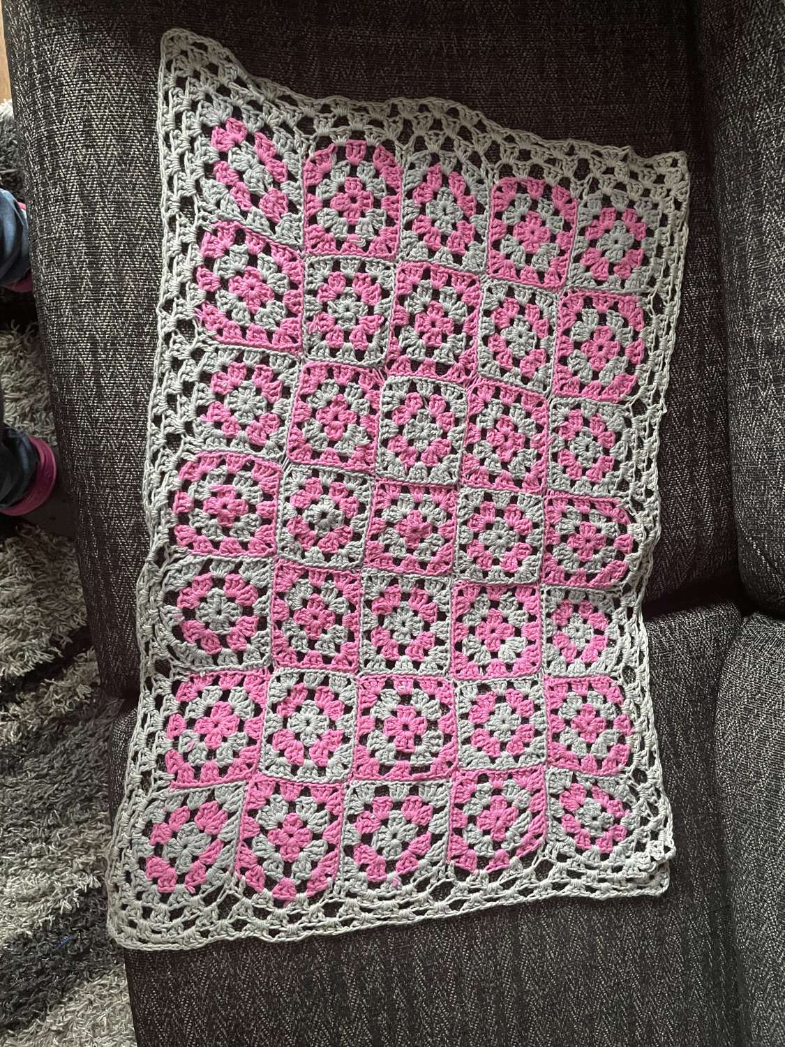 Crocheted Baby Blanket for Pram, Moses Basket. Handmade in UK MadeMe