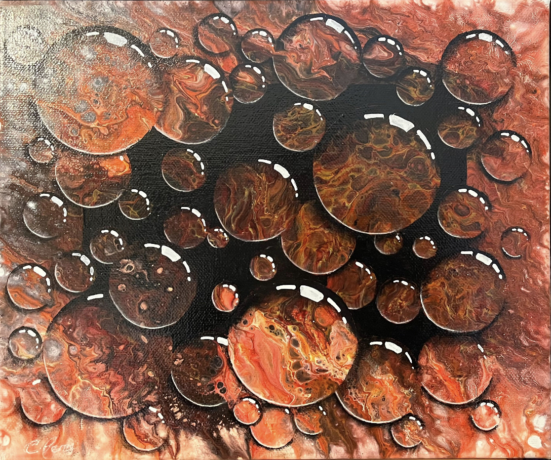 Bubbling up Acrylic painting MadeMe
