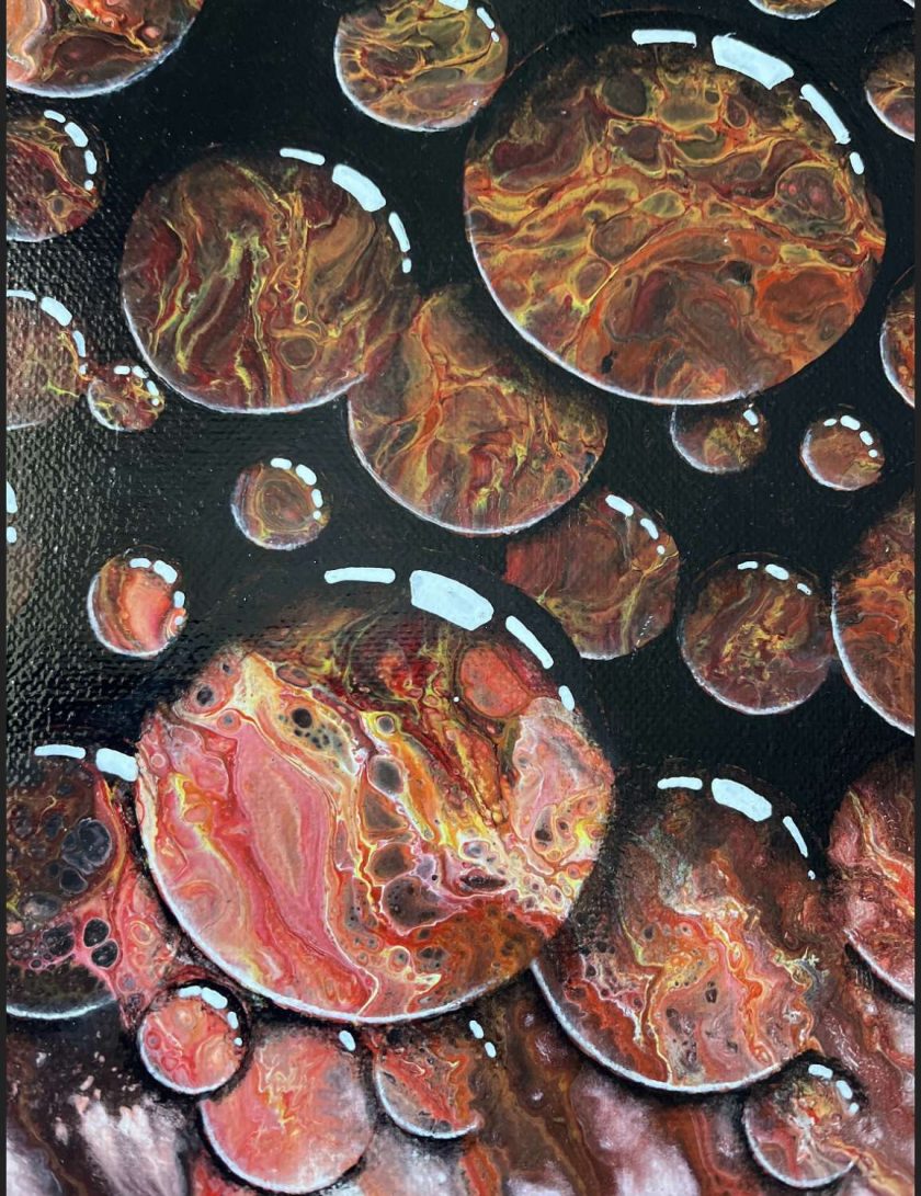 Bubbling up Acrylic painting MadeMe