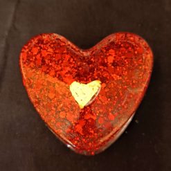 Heart Shaped Trinket Box with Lid. Made in Resin. 1