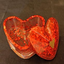 Heart Shaped Trinket Box with Lid. Made in Resin. 3