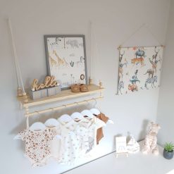 Nursery Shelf with Clothes Rail, Rope Shelf, Swing Shelf, Nordic Style Hanging Shelf, Wooden Shelf, Bedroom Shelf, Floating Shelf, Nursery Decor, Nursery Shelves with Hanging Rail, Pine Shelf 9 Nursery Shelf with Clothes Rail, Rope Shelf, Swing Shelf, Nordic Style Hanging Shelf, Wooden Shelf, Bedroom Shelf, Floating Shelf, Nursery Decor, Nursery Shelves with Hanging Rail, Pine Shelf 9