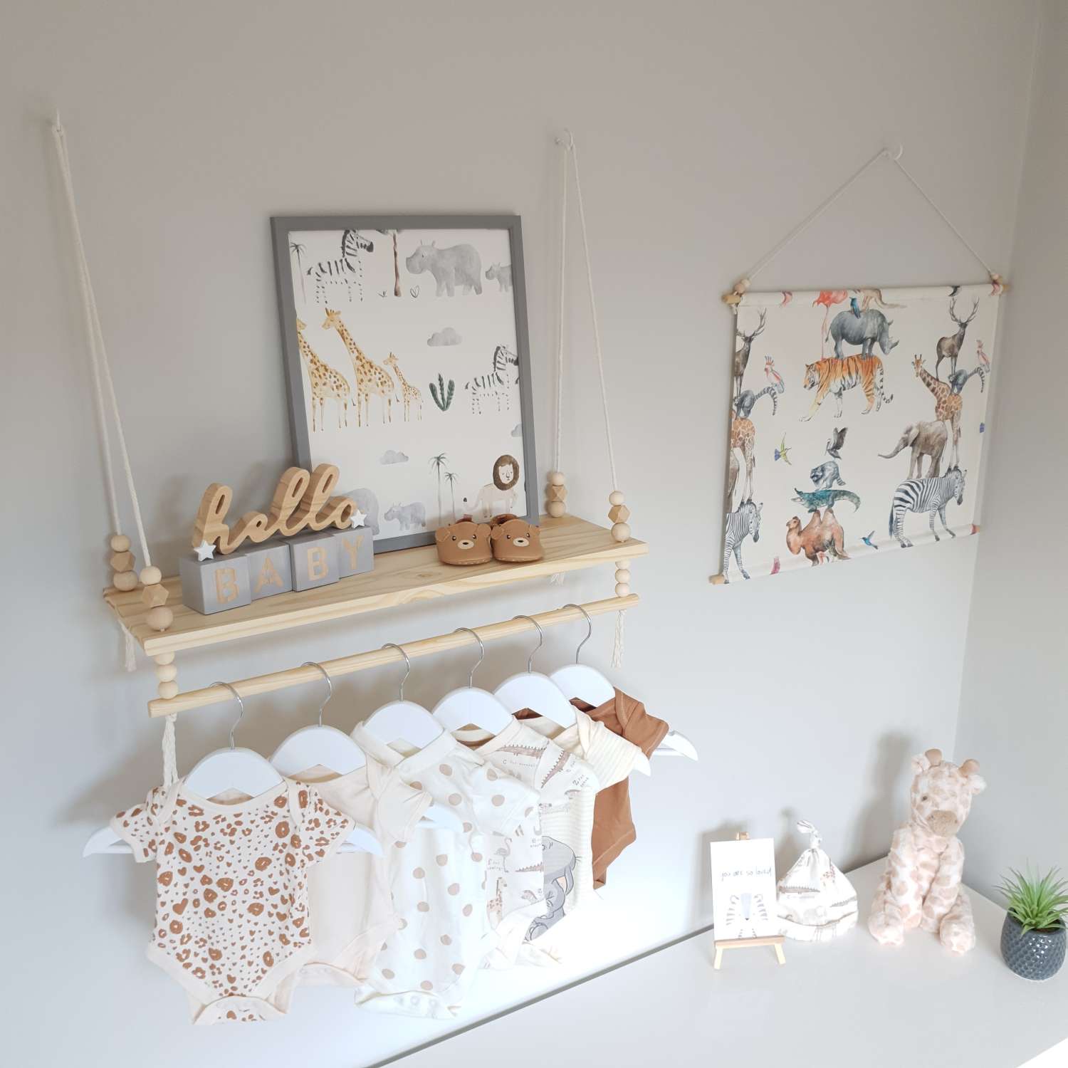Nursery Shelf with Clothes Rail, Rope Shelf, Swing Shelf, Nordic Style Hanging Shelf, Wooden Shelf, Bedroom Shelf, Floating Shelf, Nursery Decor, Nursery Shelves with Hanging Rail, Pine Shelf Nursery Shelf with Clothes Rail, Rope Shelf, Swing Shelf, Nordic Style Hanging Shelf, Wooden Shelf, Bedroom Shelf, Floating Shelf, Nursery Decor, Nursery Shelves with Hanging Rail, Pine Shelf