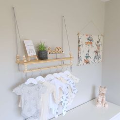Nursery Shelf with Clothes Rail, Rope Shelf, Swing Shelf, Nordic Style Hanging Shelf, Wooden Shelf, Bedroom Shelf, Floating Shelf, Nursery Decor, Nursery Shelves with Hanging Rail, Pine Shelf 14 Nursery Shelf with Clothes Rail, Rope Shelf, Swing Shelf, Nordic Style Hanging Shelf, Wooden Shelf, Bedroom Shelf, Floating Shelf, Nursery Decor, Nursery Shelves with Hanging Rail, Pine Shelf 14