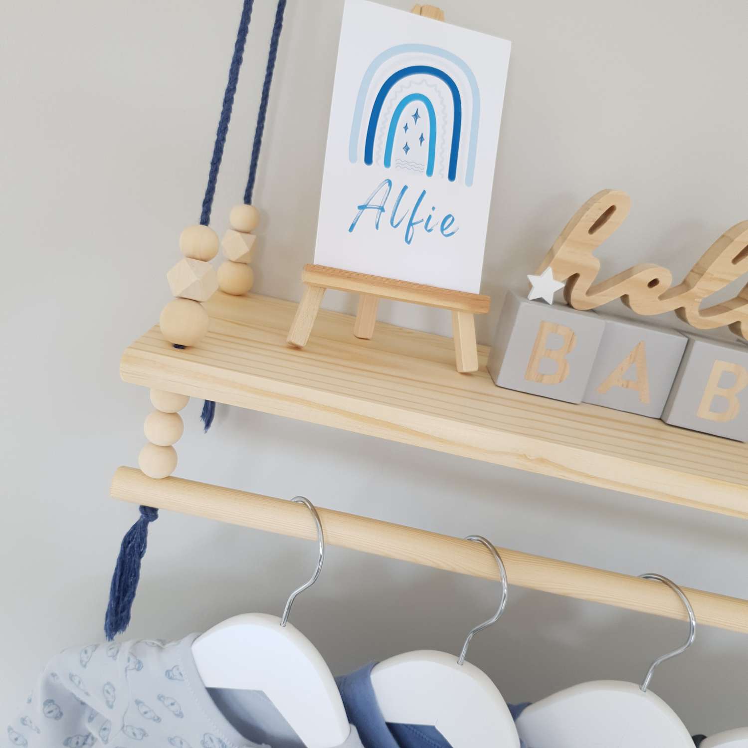Nursery Shelf with Clothes Rail, Rope Shelf, Swing Shelf, Nordic Style Hanging Shelf, Wooden Shelf, Bedroom Shelf, Floating Shelf, Nursery Decor, Nursery Shelves with Hanging Rail, Pine Shelf Nursery Shelf with Clothes Rail, Rope Shelf, Swing Shelf, Nordic Style Hanging Shelf, Wooden Shelf, Bedroom Shelf, Floating Shelf, Nursery Decor, Nursery Shelves with Hanging Rail, Pine Shelf