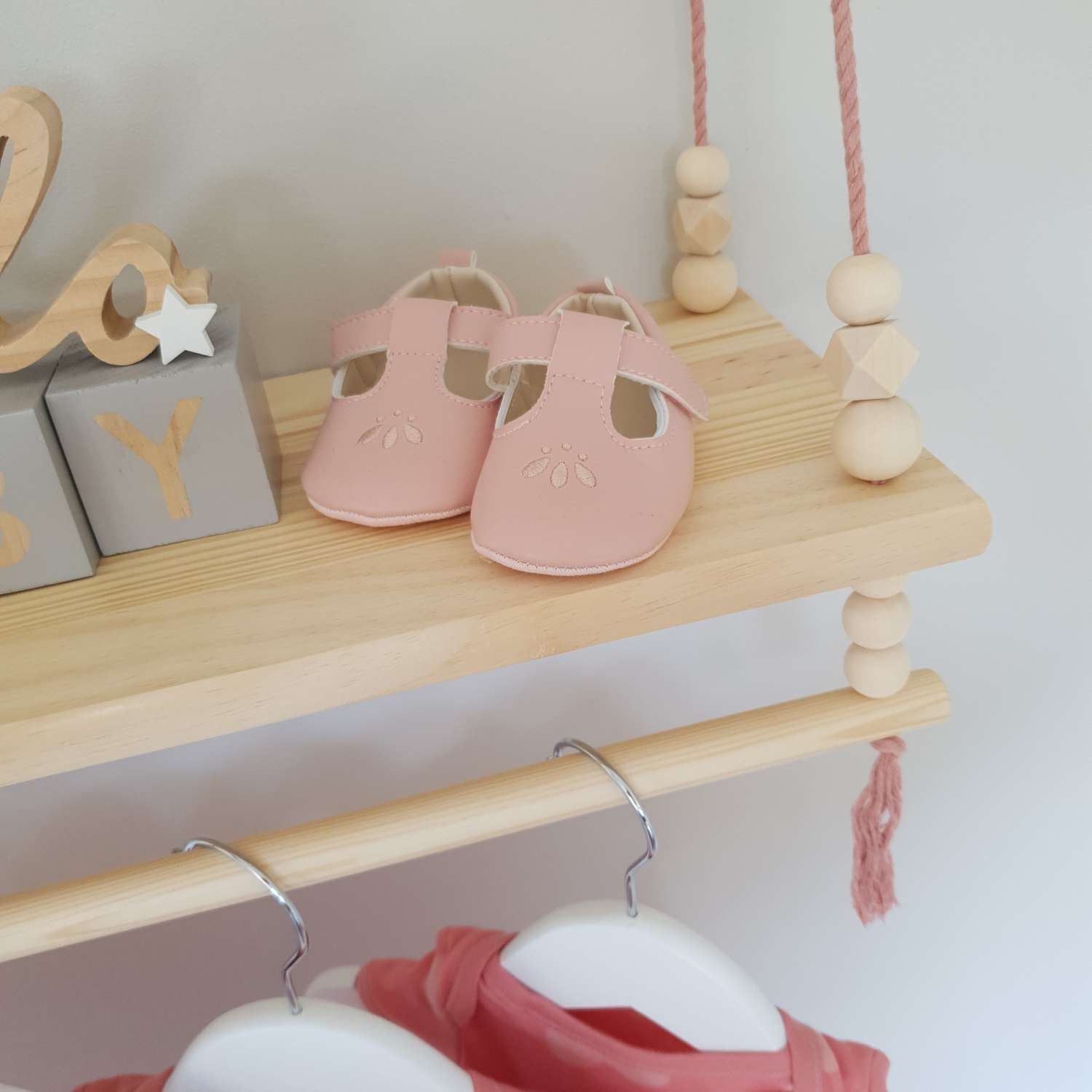 Nursery Shelf with Clothes Rail, Rope Shelf, Swing Shelf, Nordic Style Hanging Shelf, Wooden Shelf, Bedroom Shelf, Floating Shelf, Nursery Decor, Nursery Shelves with Hanging Rail, Pine Shelf Nursery Shelf with Clothes Rail, Rope Shelf, Swing Shelf, Nordic Style Hanging Shelf, Wooden Shelf, Bedroom Shelf, Floating Shelf, Nursery Decor, Nursery Shelves with Hanging Rail, Pine Shelf