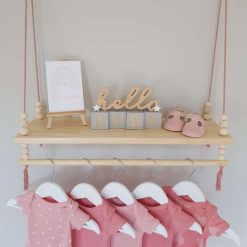 Nursery Shelf with Clothes Rail, Rope Shelf, Swing Shelf, Nordic Style Hanging Shelf, Wooden Shelf, Bedroom Shelf, Floating Shelf, Nursery Decor, Nursery Shelves with Hanging Rail, Pine Shelf 18 Nursery Shelf with Clothes Rail, Rope Shelf, Swing Shelf, Nordic Style Hanging Shelf, Wooden Shelf, Bedroom Shelf, Floating Shelf, Nursery Decor, Nursery Shelves with Hanging Rail, Pine Shelf 18
