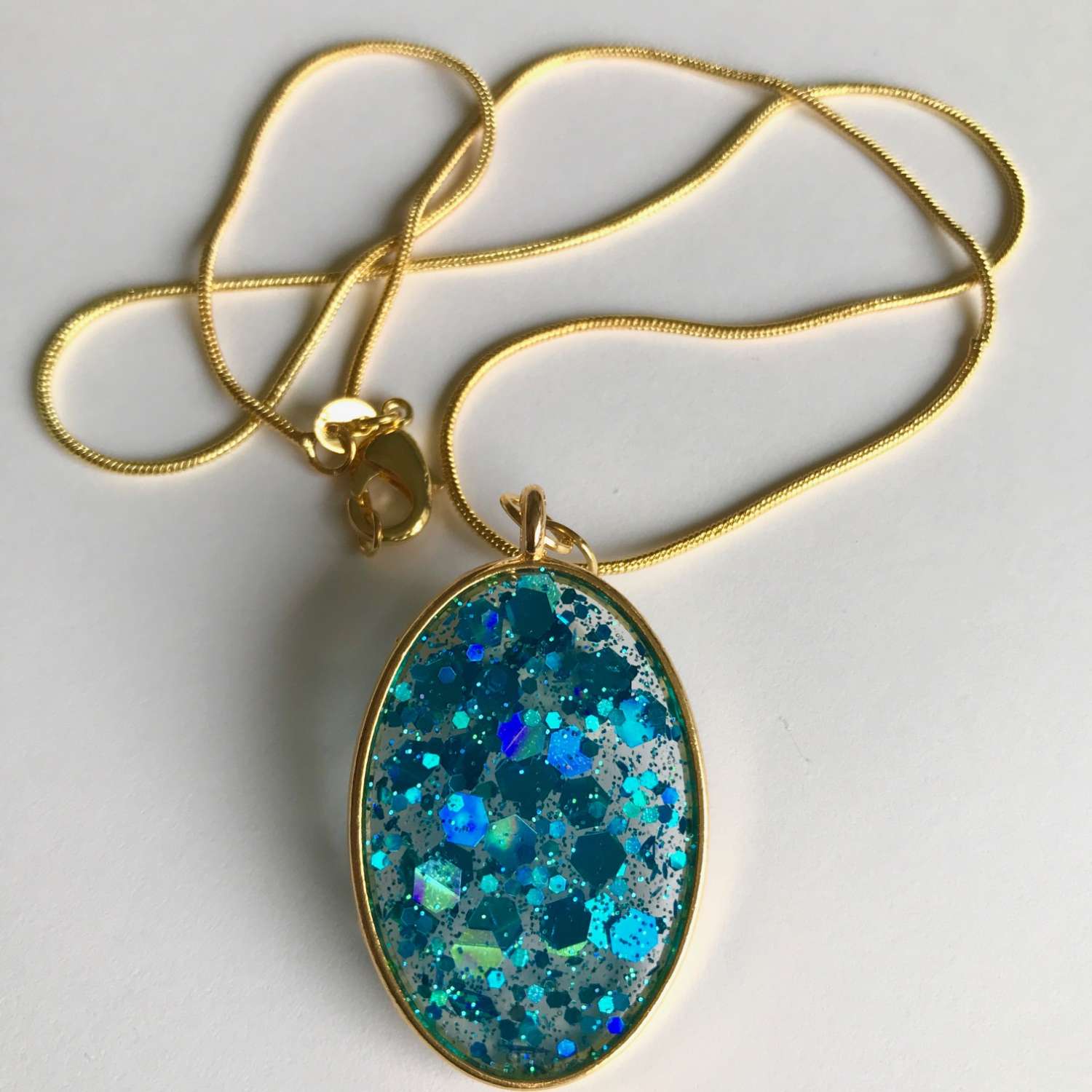 Pendant - Blue/Gold Sparkle Pendant - Blue/Gold Sparkle