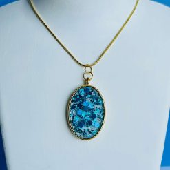 Pendant - Blue/Gold Sparkle
