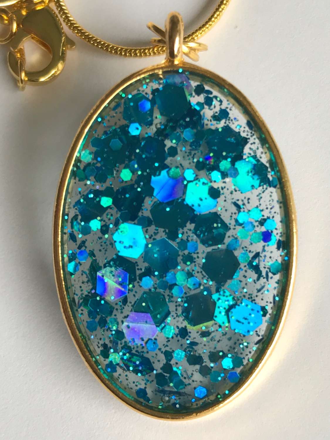 Pendant - Blue/Gold Sparkle Pendant - Blue/Gold Sparkle