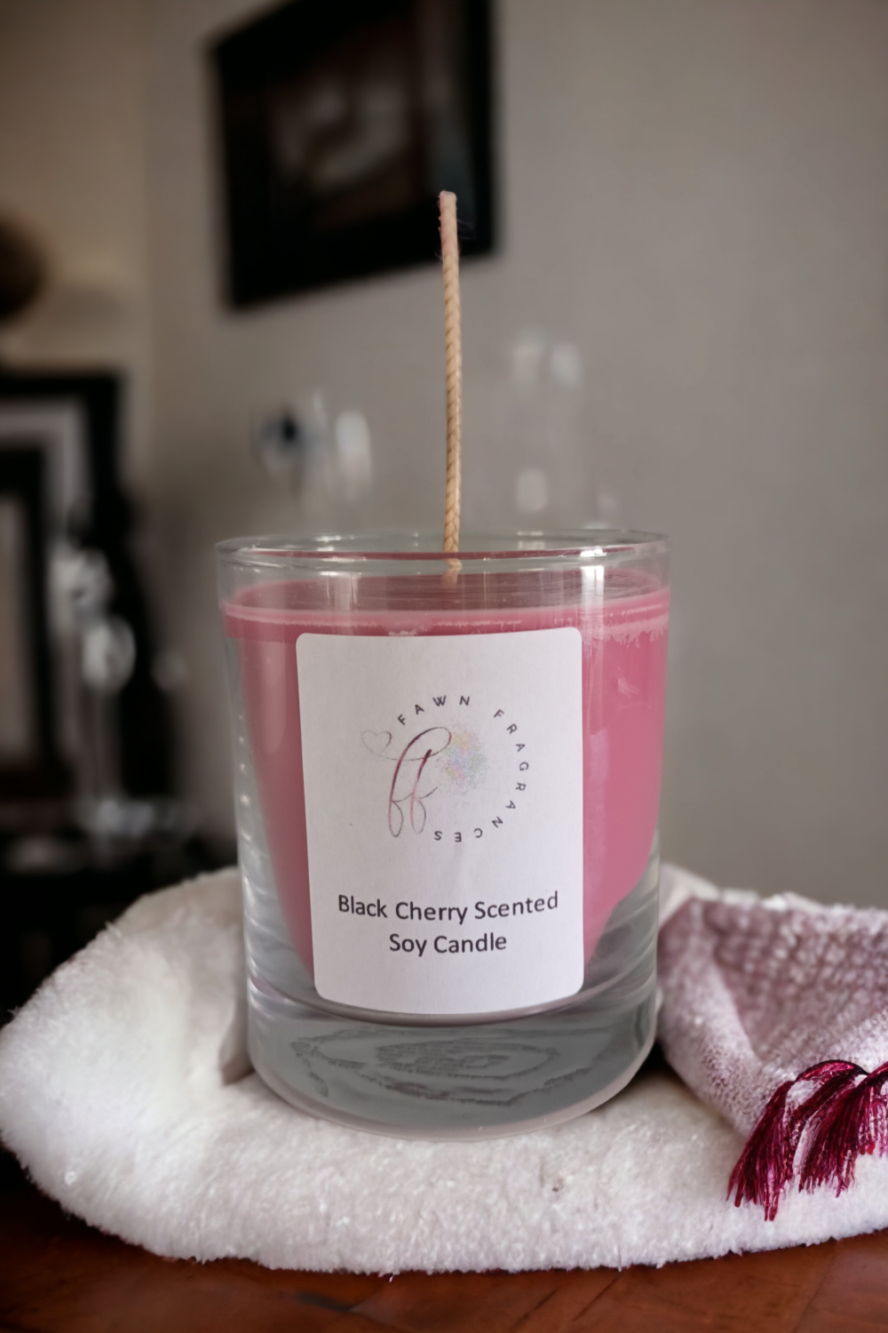 Fruity Black Cherry Scented Soy Candle in Glass Jar Container, Perfect Teacher or Housewarming Gift Fruity Black Cherry Scented Soy Candle in Glass Jar Container, Perfect Teacher or Housewarming Gift