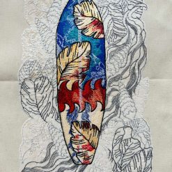 Embroidered Long-Handled Cotton Tote - Surfboard 1 Embroidered Long-Handled Cotton Tote - Surfboard 4
