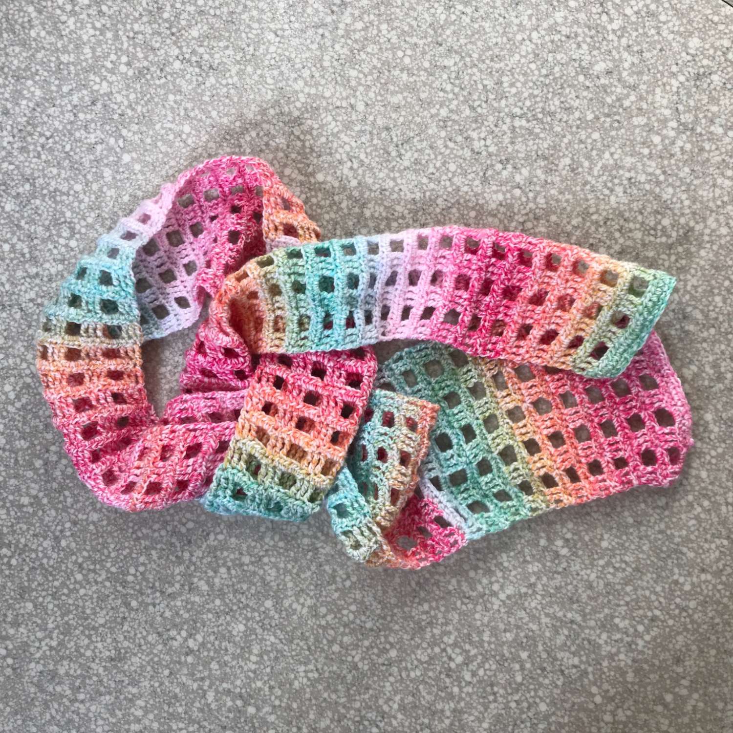 Scarf - Crochet Multi-Coloured Scarf - Crochet Multi-Coloured